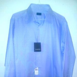 Zegna Men's Blue Cotton Dress Shirt NWT
